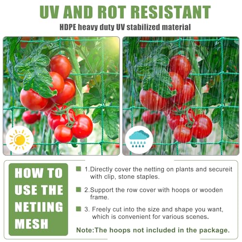 Trellis Netting for Climbing Plants, Cucumber/Tomato Garden Trellis Netting | Heavy Duty Garden Netting for Trellis for Climbing Plants Outdoor, Thickened Plant Grow Net for Vine, Fruits, Vegetables,Bean - size: 6.6x9.85 FT (27 Strands)