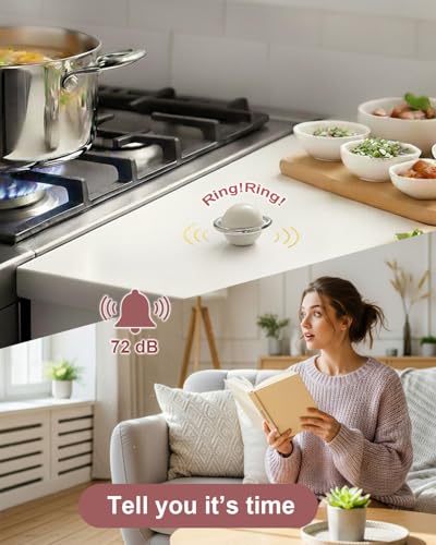 Kitchen Timer for Cooking, Magnetic Mechanical Timers - No Batteries Required - Loud Alarm, Wind Up Manual 60-Minute Countdown Reminder for Cooking, Baking, Exercise, Study, Working, Off-White - color: Off-white
