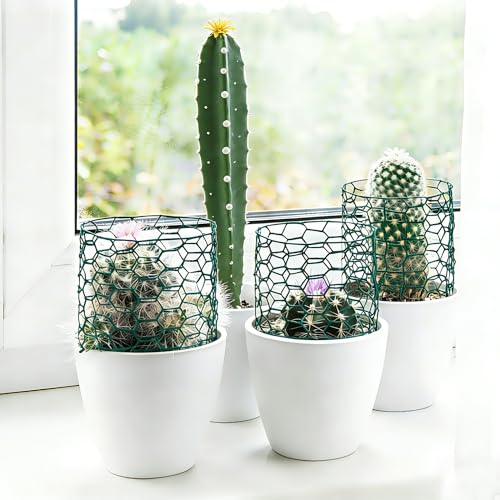 Floral Chicken Wire Roll, OLULU Galvanized Steel Chicken Wire Mesh for Crafts, 4 x 118 Inch Hexagonal Netting for Garden, Poultry & Yard