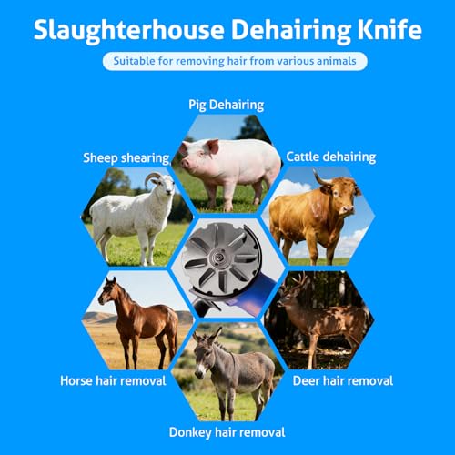 Stainless Steel Pig Hair Removal Tool - Electric Scraper for Livestock | 2 Pack Labor-Saving Scraper Disc, Dehairing Machine, Heavy-Duty Farm Hog Scraping Tool, for Pigs, Cattle, Sheep, Horses