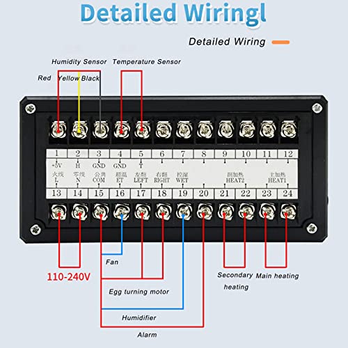 Incubator Controller XM-18ZH Fahrenheit 7-Way for Hatching Eggs | Digital incubator controller with Fahrenheit display.7-way output.Temp humidity sensors.Built in alarm.Adjustable egg turning