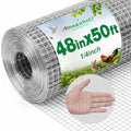 Amagabeli Galvanized Hardware Cloth 1/4 inch 48 x 50 ft 23 Gauge Chicken Wire Fence Welded Wire Mesh Roll Plant Supports Poultry Netting Garden Bed Animal Cage Snake Rabbit Gopher Rodent Proof - size: 1/4" 48"x50'
