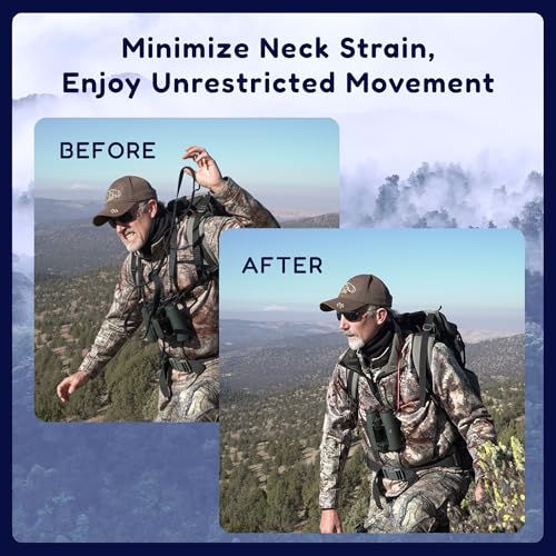 Premium Binocular Harness - Adjustable Chest Strap for Hunting, Birding & Hiking - Comfortable Waterproof Quick-Release System (Pink) - color: Pink