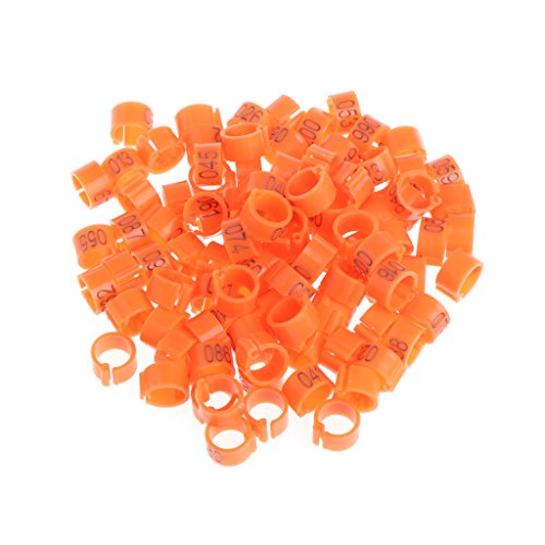 100-Pack 8mm Bird Leg Bands With Numbers Pigeons Foot Bands Clip Rings For Chicken For Quail Poultry Parrot Toys African Grey For Small Parrots For Large Birds Conure Macaw Parrot Toys Parts, White