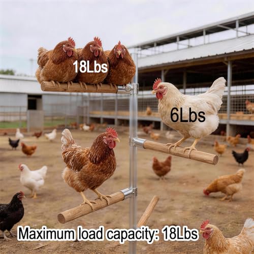 6pack Chicken Roosting Bars with Conectors, Adjustable & Replaceable Wood Bar (13" L) - size: 6pack Bars