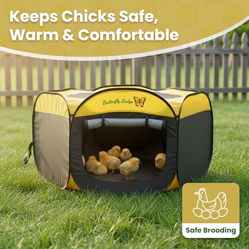 Chicken Brooder Box for Chicks, 6-in-1 Chick Starter Kit, 45" Large Chicken Brooder Pet Tent, Chick Coop for 10-15 Chicks with Feeder, Waterer & Cleaner, Indoor Chick Pen