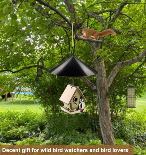 Squirrel Baffle for Bird Feeder Pole, Outside Hanging Mount Bird House Guard for Outdoor Shepherd’s Hook,19 Inch Diameter, 2 Packs - size: Hang mount-2