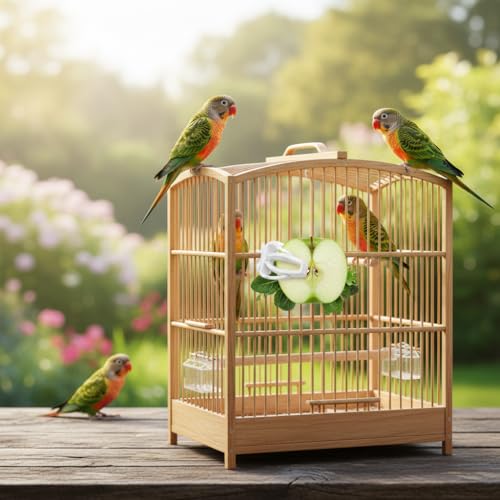 10 Pcs Bird Cage Food Holder, Millet Holder for Bird Cage, Parrot Fruit Vegetable Clips Plastic Birds Cages Feeder Clip for Budgie Parakeet Cockatoo Macaw Cockatiel Conure Budgie Treats Cages