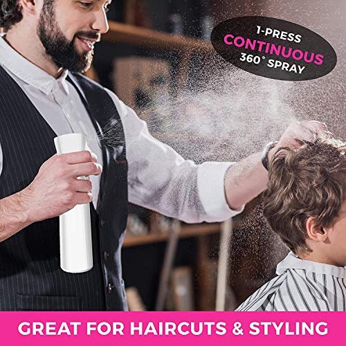 Hair Spray Bottle Continuous Water Mister Bottle Empty Ultra Fine for Hair Styling, Pets, Plants, Cleaning, Misting & Skin Care, Salons, for Taming Hair in Morning, Curly Hair, Essential Oil - color: White