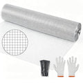 Hardware Cloth, Galvanized Chicken Wire Fence, 19 Gauge Vinyl Coated Wire Mesh Roll, Black Welded Wire Fencing Roll Gopher Wire Mesh Roll for Garden Fencing Rabbit Snake Wire (Silver 48IN 50FT) - color: 48" x 50' Silver