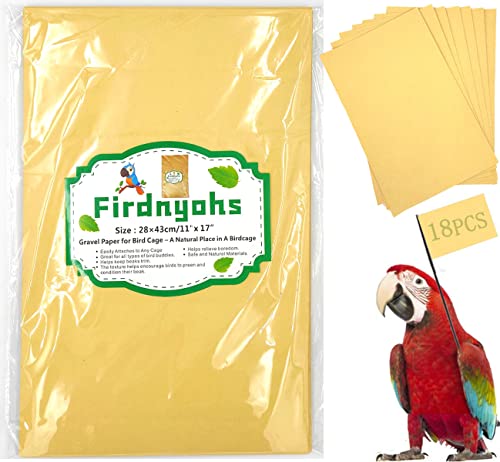 Firdnyohs 20PCS Gravel Paper for Bird Cage,11x17 Inch Bird cage Liner Gravel Paper Special for Bird Cage in sea Sand-Great for Hard-Billed Birds Safe& Clean & Easy for Improved Digestion… - size: 11" x 17"