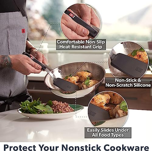 DI ORO Silicone Turner Spatula Set - 600F Heat Resistant, 6-Pc Black | Flexible flippers for eggs, pancakes, and crepes; Won't scratch nonstick pots and pans; BPA-free and dishwasher safe - size: Ultimate Set
