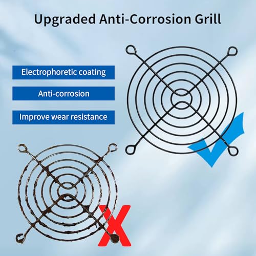 92mm IP68 Waterproof Dual Ball Fan with Stepless Speed Controller 4500RPM | High-Speed 3.62inch Sealed Industrial Ventilation Fan with Rust-Proof Grill for Computers Servers Chicken Coops Greenhouses - size: 92x38mm