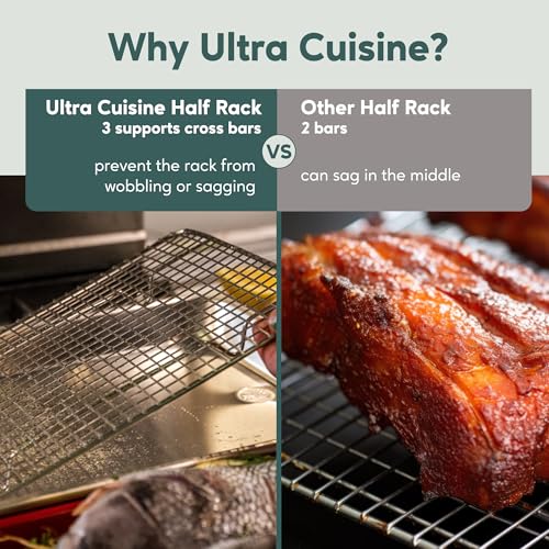 100% Stainless Steel Cooling and Baking Rack - 8.5 x 12-inch | Oven-Safe, Dishwasher-Safe, Heavy Duty, Tight Wire Bake for Oven Cooking, Quarter Sheet Pan, Roasting Rack - size: 8.5" x 12.0" 1-Pack