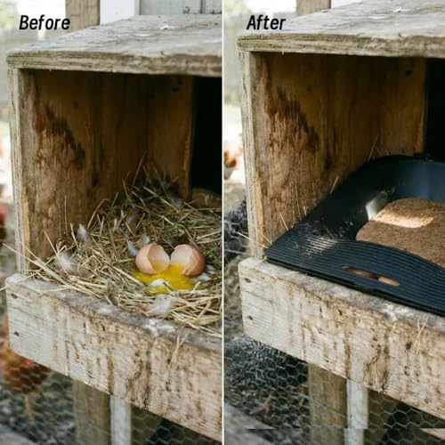 Roll Away Nesting Box for Chicken Coop, 3-Pack with 9 Coconut Fiber Pads, Automatic Egg Collection System (3Pack)