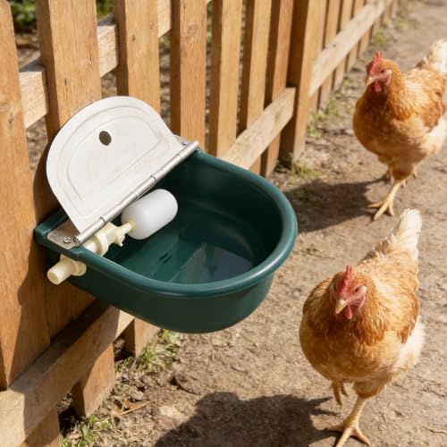 Automatic 1.2 Gallon Water Trough Cow Cattle Horse Water Bowls with Float ValveLivestock Tool Bowl for Cat Goat Sheep Dog Animal Drinking Equipment