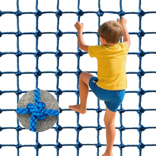 Upgraded Kids' Polyester Climbing Net, 8 Sizes, Heavy-Duty & Exquisite, Ideal for Indoor/Outdoor Playscapes - Treehouse, Gym, Balcony - Enhanced Safety (Navy Blue, 3ft x 6ft) - color: Navy Blue, size: 3ft x 6ft