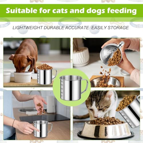 Dog Food Scoop 1 Cup,304 Stainless Steel Dog Food Measuring Cup,1 Cup Pet Food Scoop for Dogs Cats - size: 1 cup