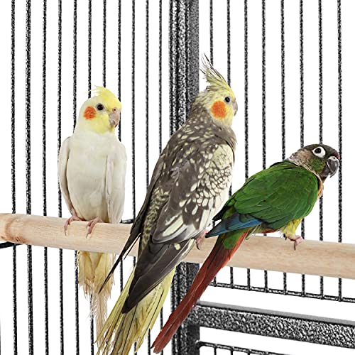 Topeakmart 53.7-inch Bird Cage with Stand Wrought Iron Construction Bird Cage for Parrots Cockatiels Conures Parakeets Budgies Finches Birdcage - color: Hammertone Black