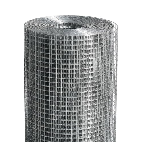 Hardware Cloth 1/2" Mesh Chicken Wire Fencing 48" x 100' 19 Gauge | Hot-dip Galvanized After Welding, Chicken Wire Fence, Wire Mesh Roll for Chicken Coop Cover, Garden Fence, Gopher Barrier
