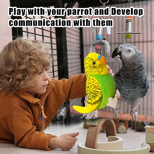 2Pcs Budgerigar Plush Toy, 5.5 inches, Parakeet Plush Toy, Budgie Soft Toy, Bird Stuffed Animal for Kids - color: Blue and Gren