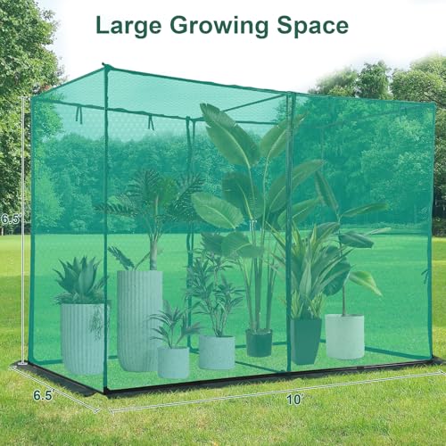 Crop Cage Plant Protection Tent 6.5 x 10 x 6.5 Feet | Easy to Install Protection Garden Cages, Crop Cages with Storage Bag Suitable for Garden Patio Lawn - size: 6.5 x 10 x 6.5 FT