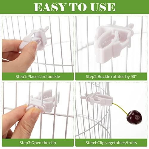 12 Pieces Bird Cage Clips Bird Cage Food Holder Bird Cage Clips for Treats Parrot Fruit Vegetable Pet Feeder Clips for Budgie Parakeet Cockatoo Macaw Cockatiel Conure and Other Animals
