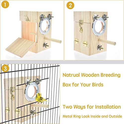 Bird Nest Box Parakeet Breeding Nest Box Bird Nest House Wooden Acrylic Transparent Breeding Box for Finch Lovebirds Cockatiel Budgie Conure Parrot - size: X-Small
