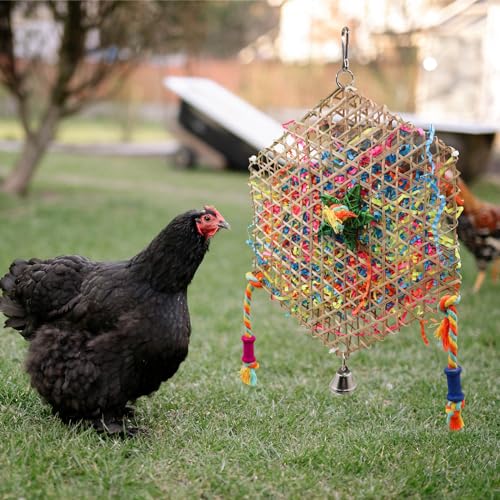 2 Pack Chicken Chewing Toys, Hanging Chick Foraging Shredder Toys, Suitable for Chicken Chick Parrot Cockatiel Conure African Grey Lovebird