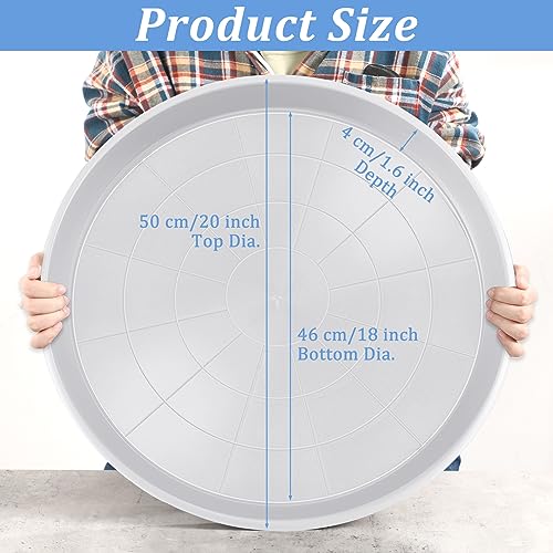Eccliy 6 Pack Plastic Plant Saucer Heavy Duty Planter Saucers Large Plant Pot Saucers Plastic Water Trays for Indoors and Outdoors Flower Plant Plant Drip (White,20 Inch) - color: White, size: 20 Inch, style: Round