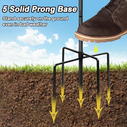 Bird Feeder Pole Stand Squirrel Proof, 92 Inch Shepherds Hooks for Outdoor Heavy Duty Feeders Stand, Tall Double Garden Hooks for Hanging Plant Light, 1 Pack - size: 195cm