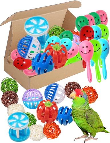 23-Piece Bird Toy Set with Long-Lasting Bells and Sturdy Vine Balls | Safe and Non-Toxic, Ideal for Parrots and Parakeets