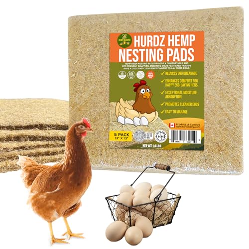 Nesting Pads for Chicken Coop 13”x13-100% Natural, Super Absorbent & Odor Control, Biodegradable Chicken Nesting Pads - Ideal for Nesting Boxes for Chickens - Durable Nesting Box Pads