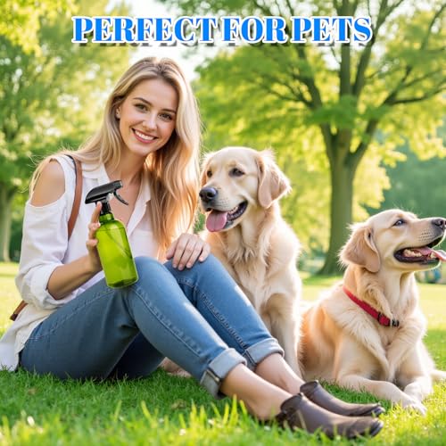DIYSELF 2 Pack Spray Bottles for Hair, Plants and Pets, 16 oz, Green | Reusable plastic spray bottles for water, cleaning liquids, home, garden and laboratory applications - color: Olive Green, size: 2-Pack