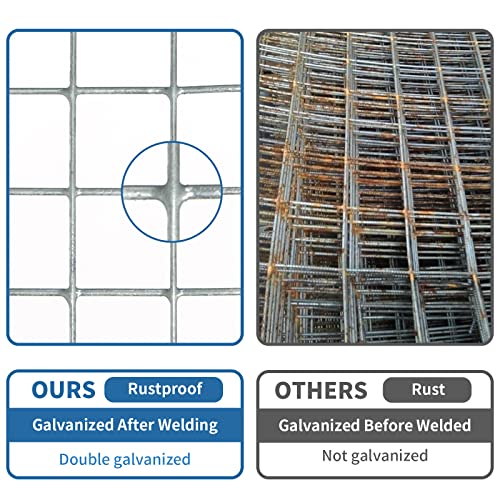 Zevemomo Hardware Cloth 1/4 Inch 24"X 50' Hot Dip Galvanized After Welding | Wire Mesh Roll, 23 Gauge Chicken Wire Fencing for Garden Fencing Chicken Coop Wall Decoration Tree Guard Hardware Mesh - size: 24" x 50' 1/4inch