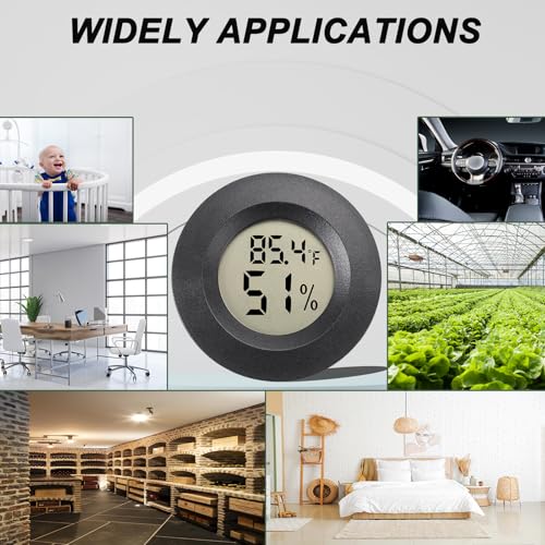 Mini Hygrometer Digital Thermometer Humidity Meter 4 Pack Hygrometer Thermometers Indoor/Outdoor Humidity Monitor Reptile Thermometer for Greenhouse Garden Cellar Fahrenheit(℉)/ Celsius(℃)