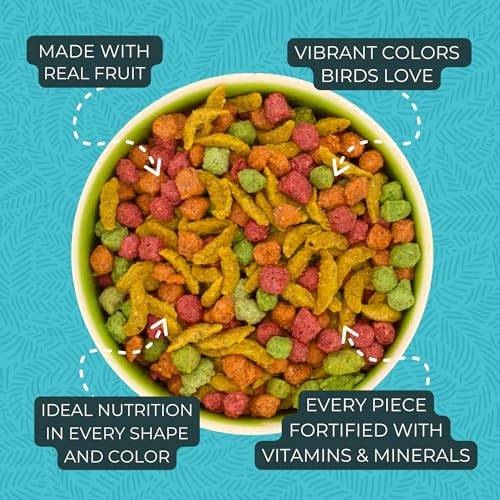 ZuPreem FruitBlend Cockatiel Pellets, Medium Bird Food, 2 lb, Pack of 2 | Vitamin fortified, FruitBlend flavor, for quakers, lovebirds & small conures, daily pellet diet