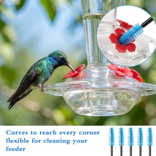 100PCS Hummingbird Feeder Cleaning Brushes, Bendable Brushes(Blue) | Tiny Cleaning Brushes for Hummingbird Feeder, Versatile Cleaning Brushes for Outdoor Water Bottles Tubes Bird Feeders - color: Blue