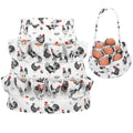 Egg Collecting Apron and Basket, 12 Pouches Chicken Egg Apron with 7 Pouches Basket, Aprons for Fresh Eggs - color: Style 1