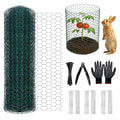 Chicken Wire for Floral Arrangements, 16x394in Chicken Wire Fencing, Green | Hexagonal PVC Coated, Metal Poultry Wire Netting for Craft, Outdoor Plants - size: 16x294 inch