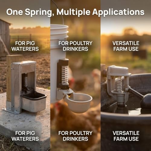 Poultry Nipple Drinker Springs, Stainless Steel, 100 Count, 1.3 in, for Chicken and Pig Waterer Parts