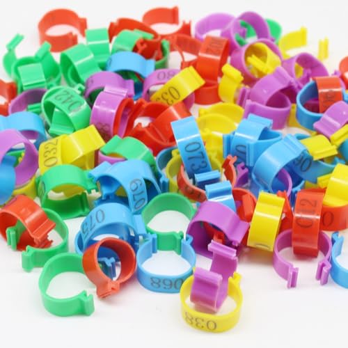 DoubleWood Leg Bands for Chicken, 100 Pcs Numbered 16mm Chicken Leg Rings Duck Leg Bands, Poultry Leg Bands Clip on Leg Bands for Chicken, Hens, Ducks Guinea Goose Gamefowl Turkey (16mm - 100 Pcs) - size: 16mm - 100 Pcs