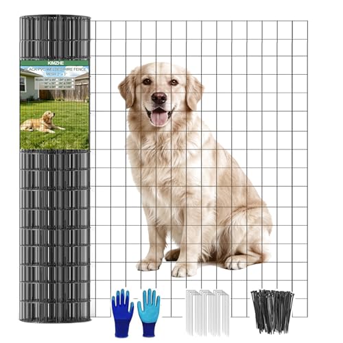 Welded Wire Fence 48inch x 50ft, 2inch x 3inch Black Chicken Wire Fencing, 16Gauge PVC Coated Garden Wire Fence Rolls, Anti-Rust Metal Fencing for Yard Plant Protection Poultry Netting - size: 4ft x 50ft