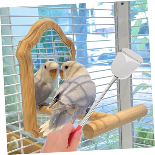 2-Piece Bird Cage Cleaning Set Pet Cage Brush Dropping Scoop Multi- Cleaning Tool