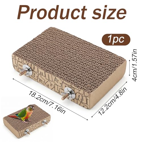 YUXIANLB 7.3 Inch Paper Bird Toys, Parrot Perch Platform Clean Beak | flat grinding stand cage, reduce boredom, Release Stress, conure paw shredder toy, parakeet cockatiel conure mynah