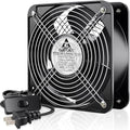GDSTIME AXIAL 2060 Muffin Fan, 120V AC 200mm x 60mm High Airflow Dual Ball | 110V 115V, ON/OFF Switch, Heavy-duty Aluminum, 200x200x60mm, for Chicken Coop, Shed Cooling Ventilation, Freezer Replacement - size: 200x200x60mm