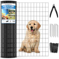Black PVC Coated Welded Wire Fence 36 in x 50 Ft for Yard Plant Protection | 2 x 3 Inch 16GA Garden Border Fencing Roll Metal Wire Mesh Animal Barrier Fence for Dog Poultry Netting - size: 36in x 50ft