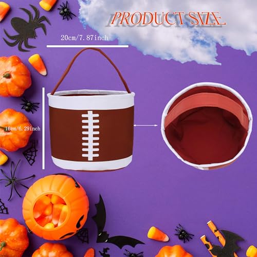XinblueCo Baseball Basket Easter Baskets for Canvas Easter Egg Hunt Baskets - color: football basket3
