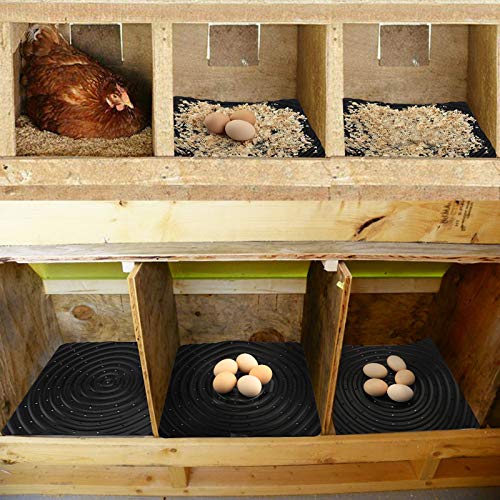6 Pack Washable Chicken Nesting Pads, 13 x 12 inch, Black, Solid, Anti-Slip, Injection Molded Polypropylene, Suitable for Chicken Coops - color: 6pack-black