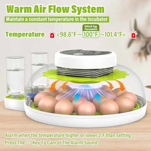 Egg Incubator with Automatic Egg Turning and Humidity Control, Chicken Incubators for Hatching Eggs, Holds 18 Eggs Encabulator for Chicken, Suitable for Hatching Chickens, Quails, Ducks,Parrots,Geese